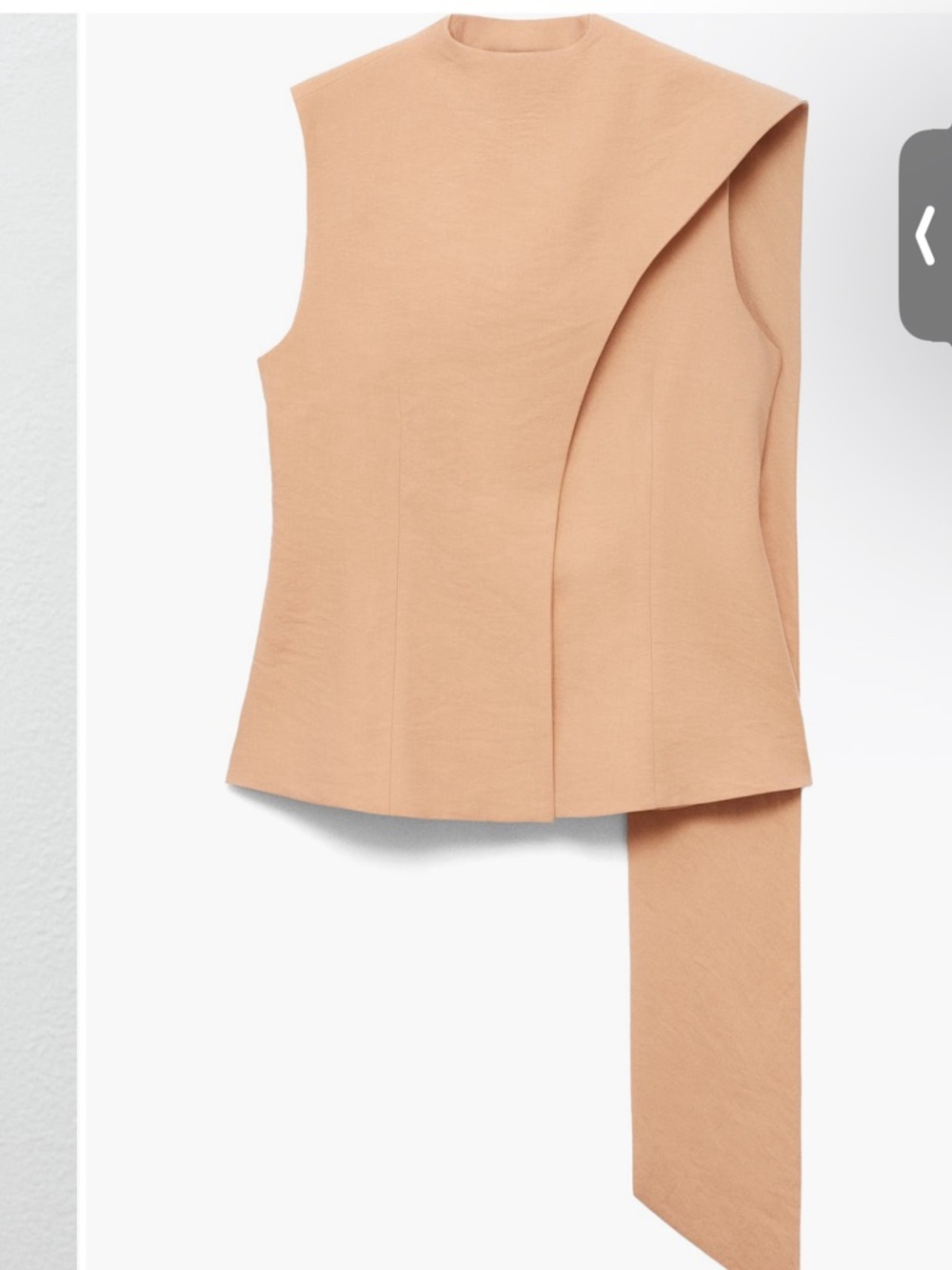 MANGO Set ! Peachy Nude Pants Set Sleeveless Tailored Wide-Leg Top Lyocell S/M - Picture 4 of 11
